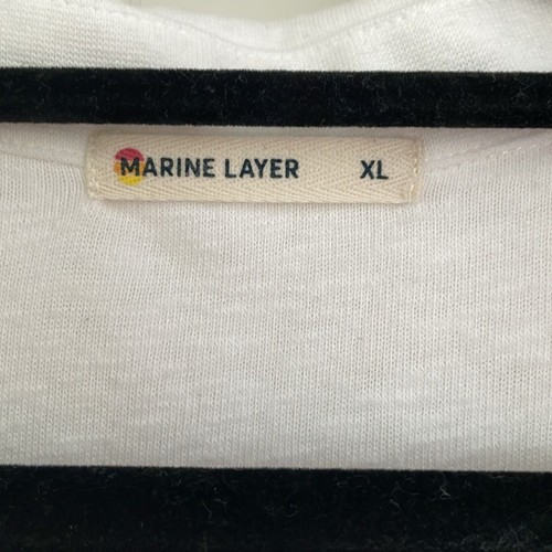 Marine Layer Women’s White Terry Polo Top Short Sleeve Johnny Collar Coastal XL - Picture 2 of 12