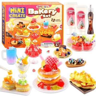 12 Making Miniature Food, Mini Dessert Cup Making Craft Set, DIY Mini Food, N...