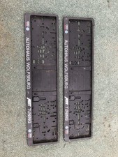 2x Number Plate Surrounds Holder Frame For Audi Vw Abt Tuning Autohaus Wolfsburg