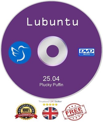Lubuntu 25.04 LTS 64bit Live Bootable Installation DVD Linux Operating System UK