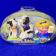 Cow + calf + Sarah farm girl figure pack -- Fisher Price Little People NEW