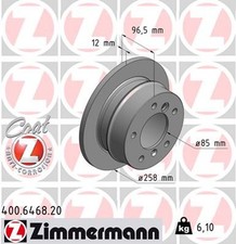 2x ZIMMERMANN Bremsscheibe COAT Z 400.6468.20 f&uuml;r LT MERCEDES SPRINTER 35 2DD 46