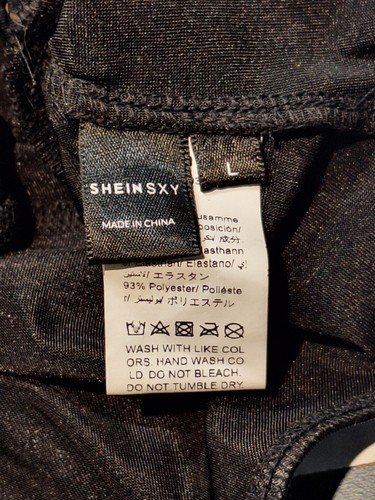 Body Shein Sxy, Donna Taglia Large, Nero, Poliestere, Snap - Foto 7 di 7