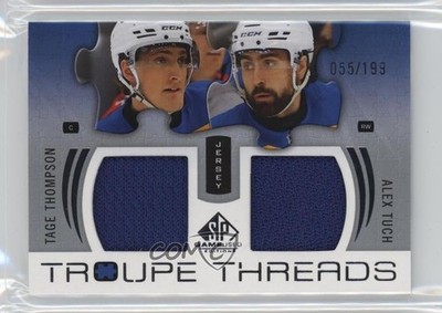 2025 Upper Deck SP Game Used Troupe Threads 55/199 Tage Thompson Alex Tuch 1tj3