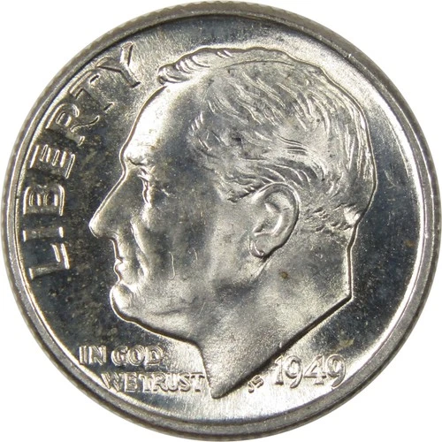 1949 D Roosevelt Dime Uncirculated Silver 10c Coin