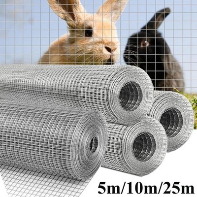 12x12mm Volierendraht Verzinkt punktgeschweißt Maschendrahtzaun 25/10/5m x 1m