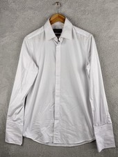 Hunt Holditch White Tailored Fit Cotton Rich Formal Dress Shirt 15.5