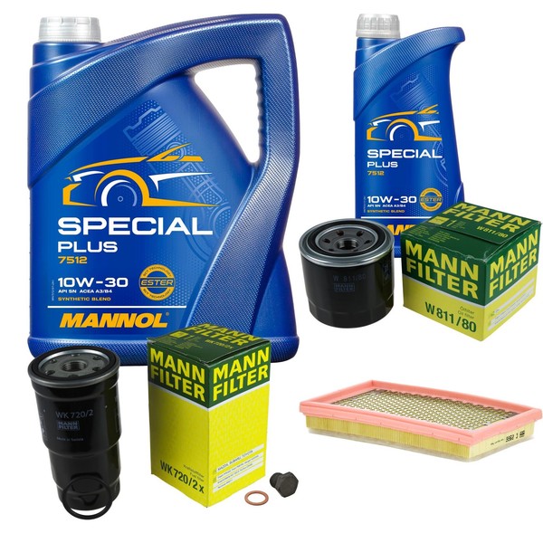 Inspektionspaket 6L Mannol Special Plus 10W-30 FüR Mazda Premacy 2.0 TD 323 F-image