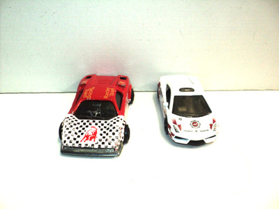 Lot of 2 Race Cars Lamborghinis Matchbox & Majorette Vintage Scale Diecast