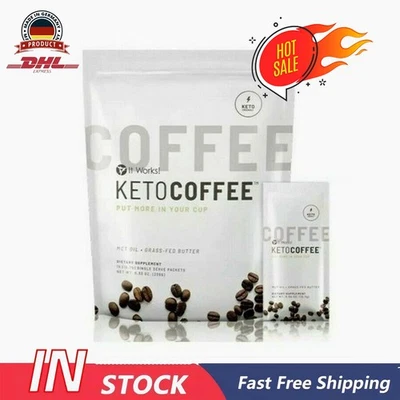 100% PURE It Works Keto Coffee 15 Packets with MCT Oil New And Improved Factory Sealed DE