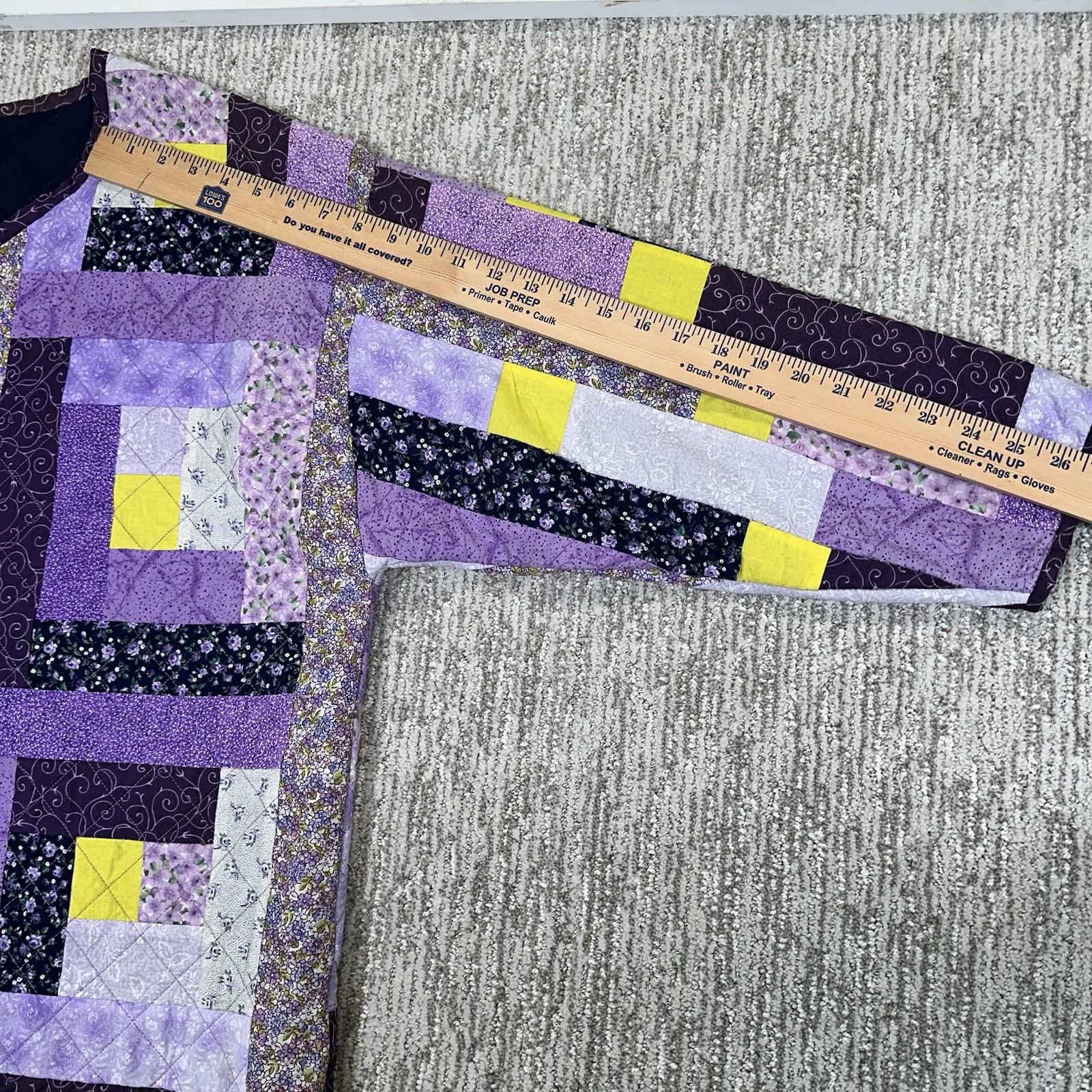 Multicolor Quilted Patchwork Boxy Open Front Card… - image 8