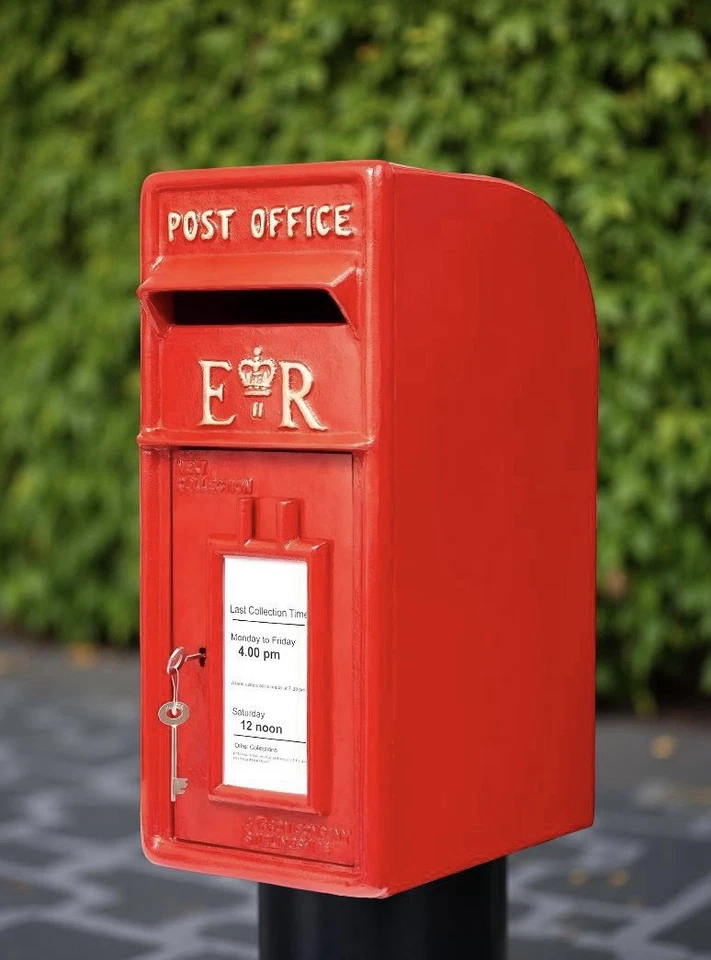 Post Box Red ER Wall Royal Mail Mailbox Cast Iron Heavy Front steel backs letter - Image 4 of 4