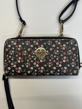 Floral Zip-Around Multicolor Women's Wallet with Strap and Logo Accent