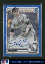 2020 Bowman Draft #CDA-JB Jack Blomgren Chrome Draft Pick Blue Wave #/150 Auto