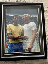 BRAZIL CARLOS ALBERTO HAND SIGNED WORLD CUP 16 X 12 PHOTO FRAMED  AFTAL COA