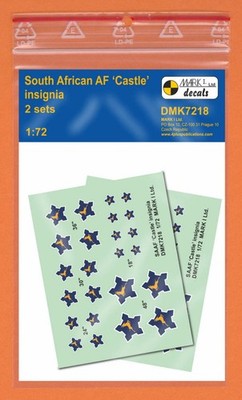 Mark I Decals DMK7218 1:72 SAAF 'Springbock and Castle' Insignia (1958-81), 2 Set