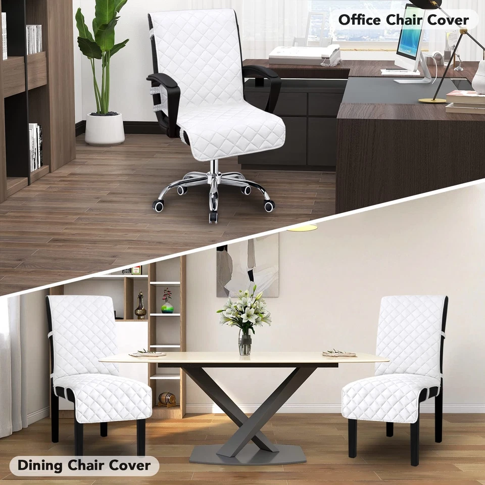 Cubierta de silla de oficina reversible resistente al agua cubierta de silla de comedor suave co... Foto 2 de 4