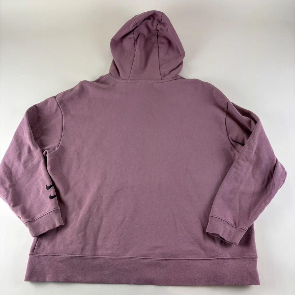 NIKE Mujer XL Granate Pullover Sudadera con Capucha Doble Swoosh Logo Foto 4 de 4