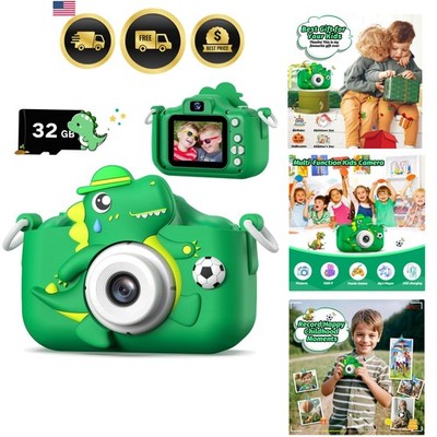 Dinosaur Kids Camera for Boys Girls, Toddler Digital Selfie Camera with Cute ...