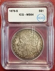 1878-S ICG MS-64 Morgan Silver Dollar. Free Shipping
