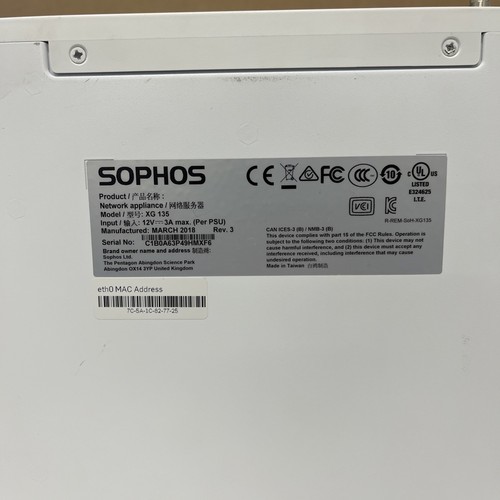 Sophos XG 135 VPN Firewall Appliance - White - Picture 3 of 3