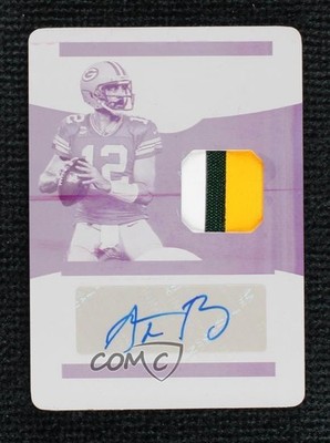 2022 Panini National Treasures Printing Plate Magenta 1/1 Aaron Rodgers Auto 2s2