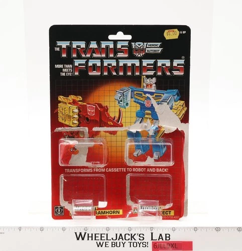 Ramhorn & Eject Cardback & Bubble 1986 Vintage Hasbro G1 Transformers Figure