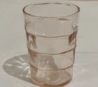 Vtg Pink Depression Shot Glass Toothpick Holder Block Optic 1-ounce 1-7/8"