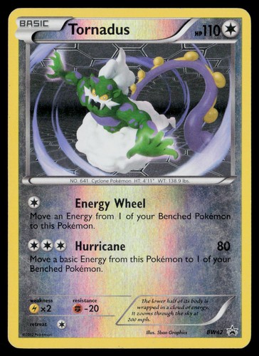 Tornadus BW42 Black & White Black Star Promo Reverse Holo Pokemon Card MP
