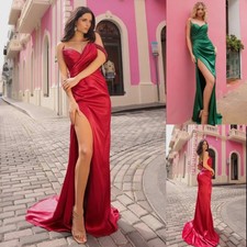 NWT NOX ANABEL F1381 Pleated One-Shoulder high slit Prom Dress, 6,10, 12,14
