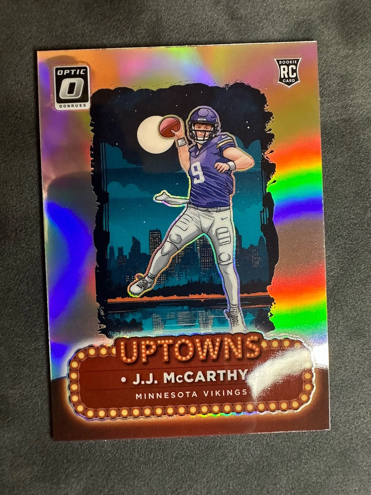 JJ McCarthy Panini Donruss Optic Uptowns #10 Gold Vinyl 1/1