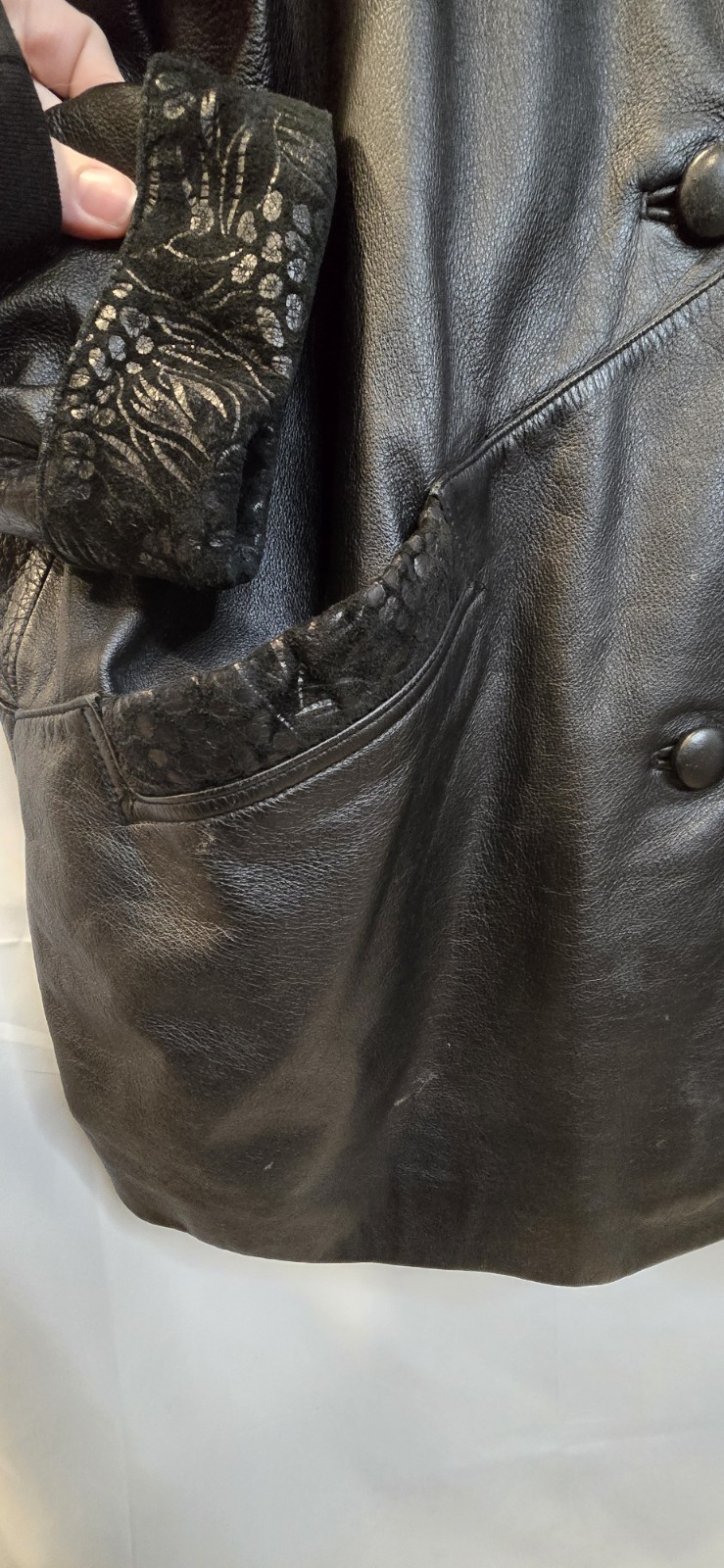 Fitz-Wright Leather Jacket Size Large Button-up F… - image 8