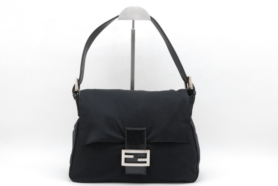 FENDI Mamma Baguette Shoulder Bag Black
