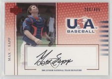 2005 USA Baseball Junior National Team Signatures Black Ink Max Sapp Auto 1k5