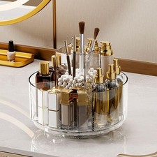 360 Rotating Makeup Organizer Clear Cosmetic Storage Holder Tray with