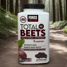 Force Factor Total Beets Soft Chews 90 Ct Acai Berry Heart Energy Exp 11/2027