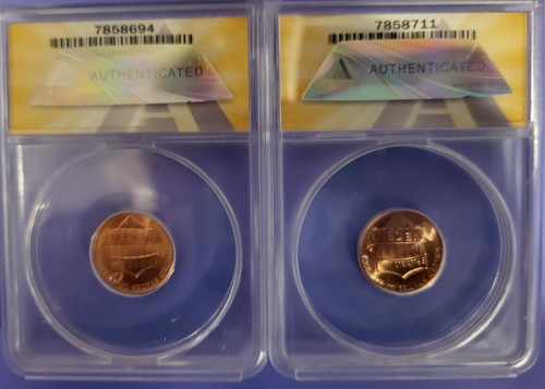 🔥🔥 2023 One Cent Extra V On Shoulder 2pc Grade 65, 66 - Anacs 🔥🔥 - Picture 2 of 2