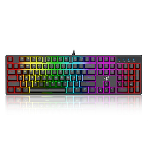 ET 100 % kabelgebundene mechanische Gaming-Tastatur,