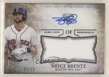 2015 Topps Triple Threads Unity Jumbo Relics Gold 23/25 Bryce Brentz Auto 4xw