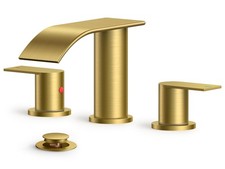 FORIOUS Upgrade Brushed Gold Bathroom Faucets 3 Hole, 8 Inch Widespread Water...