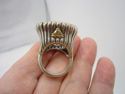 Estate Vintage Sparkly Massive Signed LAGOS Sterling Silver Quartz 30 Gram Ring - Picture 2 of 5