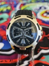 Guess Waterpro U90009G1 Day, Date Men's Watch 44mm Silver Black Silicon Band