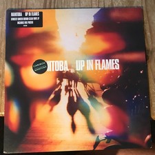 Caribou (Manitoba) Up In Flames UK OG VG+ Hype Clear Vinyl Inner Poster Ltd Ed