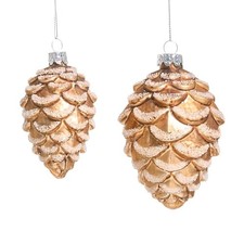RAZ Imports Small Brown Pinecone Ornaments 25 Inch 3 Functional Standard Holiday