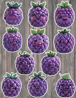 Cute Funny Face Blackberry Die Cut Vinyl Stickers Notebook Laptop WaterBottle