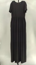 Quince Women Tencel Jersey Maternity Maxi Dress Black Basic Sleeved M