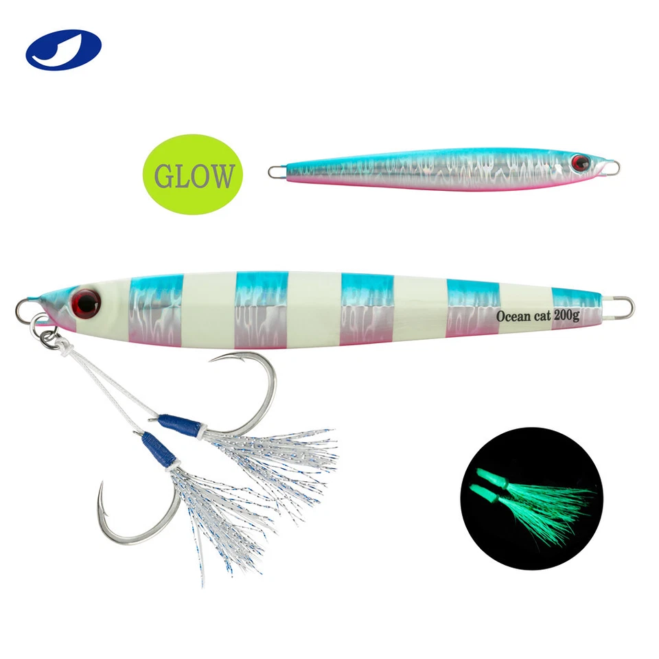 Plantilla de paso lento para pesca de agua salada plantilla vertical señuelo plano con gancho brillante Foto 4 de 4