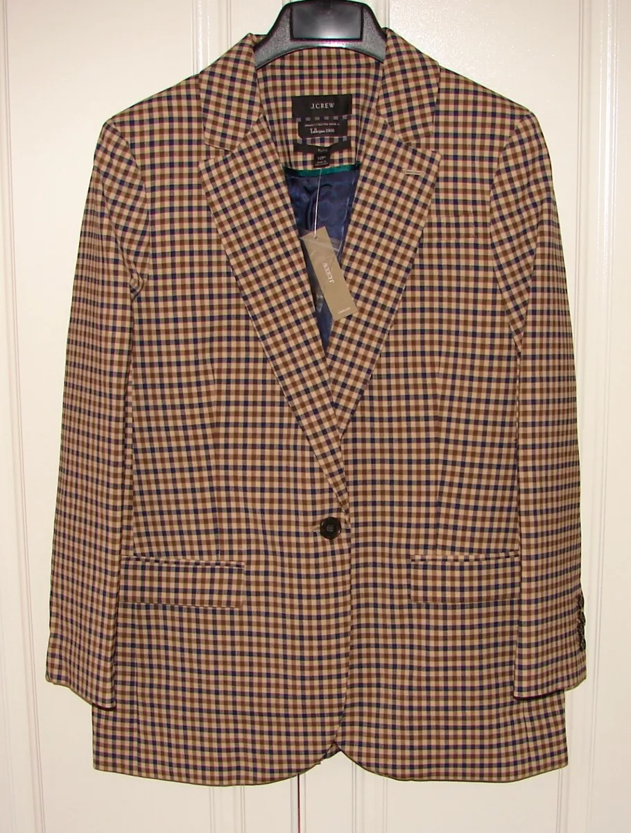 Petite store checked blazer