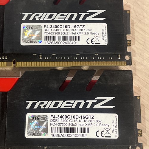G.SKULL 16GB (DUAL CHANNEL KIT) 3200MHZ DDR4 TRIDENT Z DESKTOP MEMORY - Afbeelding 3 van 3