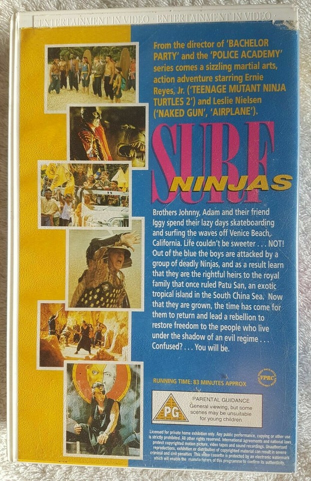 SURF NINJAS (VHS) BIG BOX Leslie Nielsen + Rob Schneider + Kelly Hu